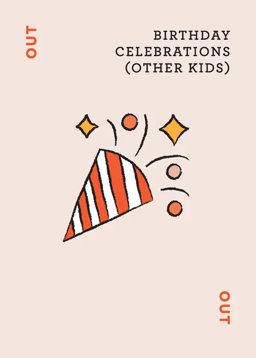 Birthday Celebrations (Other Kids) card with party hat illustration