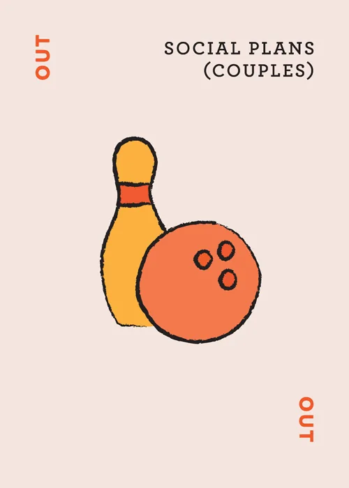 Social Plans (Couples) with bowling pin and ball illustration
